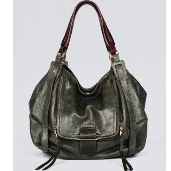 KOOBA Vintage Y-2k Large Greyish Leather Hobo Shoulder Bag - Picture 1 of 6